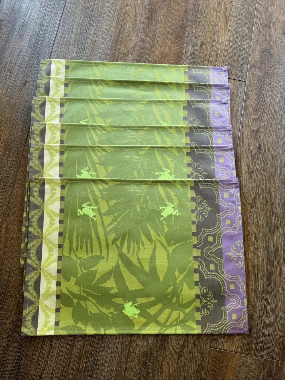 Le Jacquard Français Bahia 6 Placemats FROGS